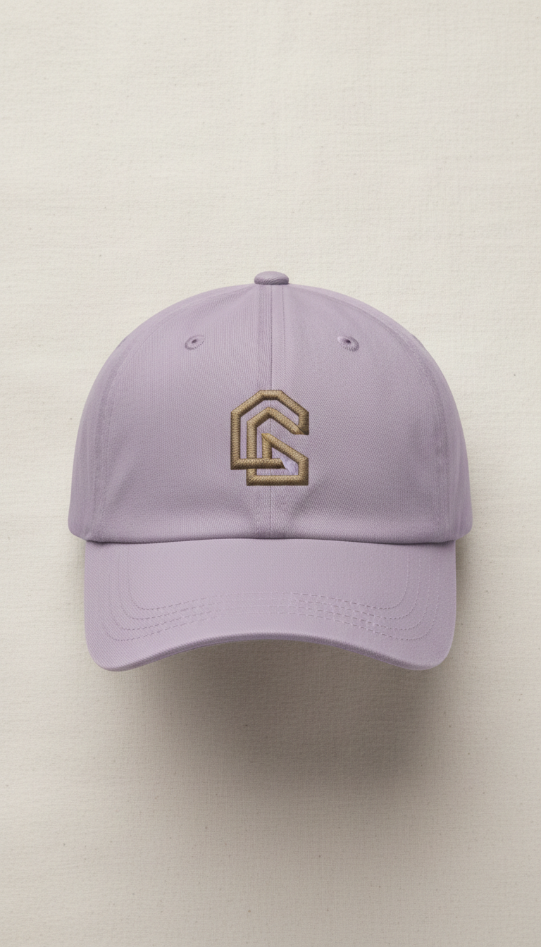 Lavender Cotton Cap with Custom Stitching